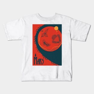 Mars - Art Nouveau Space Travel Poster Kids T-Shirt